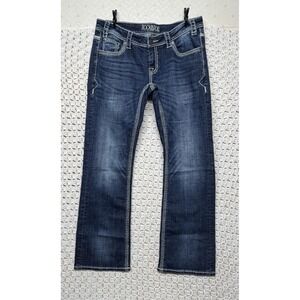Rock&roll Jeans Womens Tag 30x32 Fits 32x30 Blue  Riding Jean Bootcut Rodeo